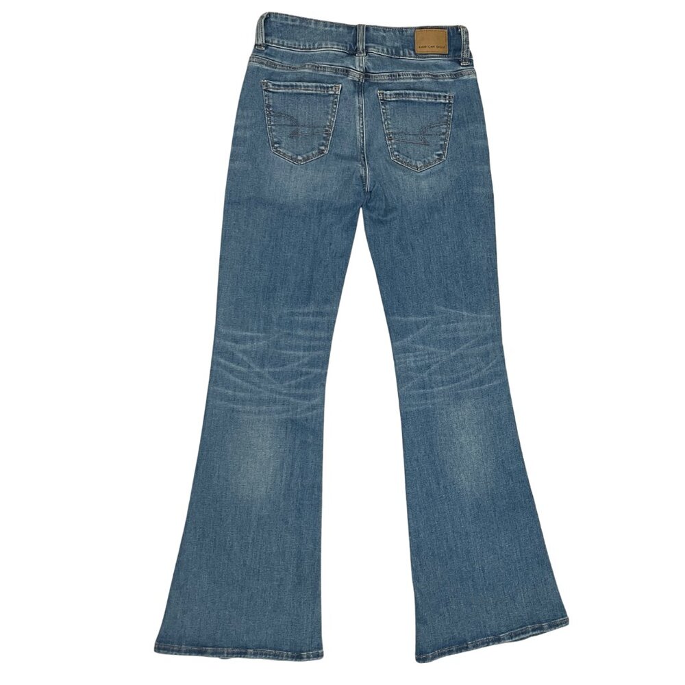American Eagle Women’s Flare Jeans Blue Denim Stretch Mid Rise Classic Size 00 - Picture 15 of 15